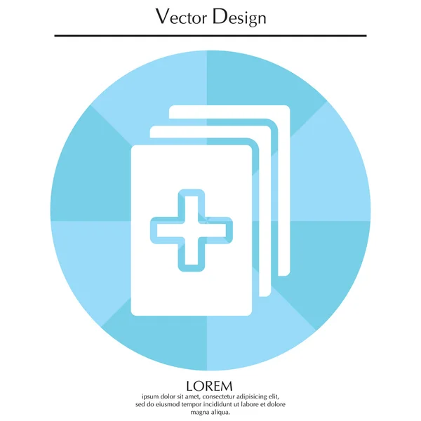 Icône dossiers médicaux — Image vectorielle