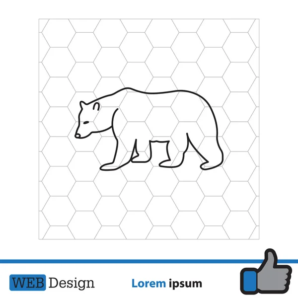 Bear line icon — Stock Vector