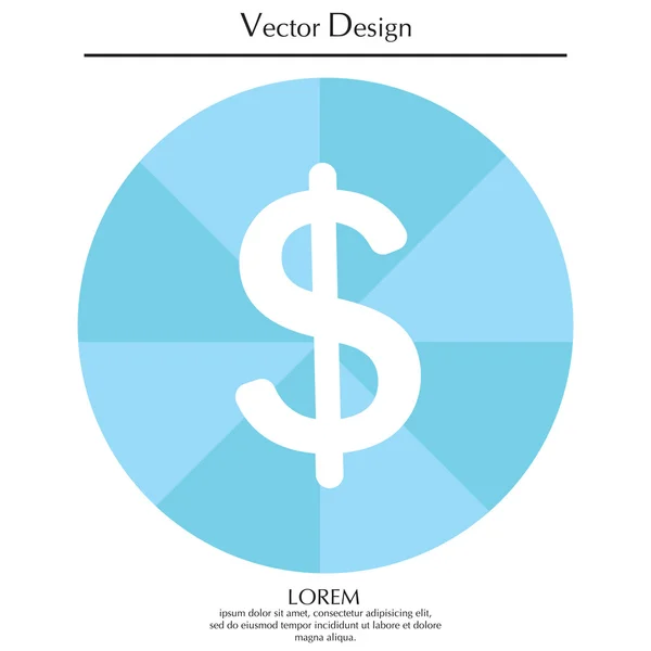 Икона плоского доллара — стоковый вектор