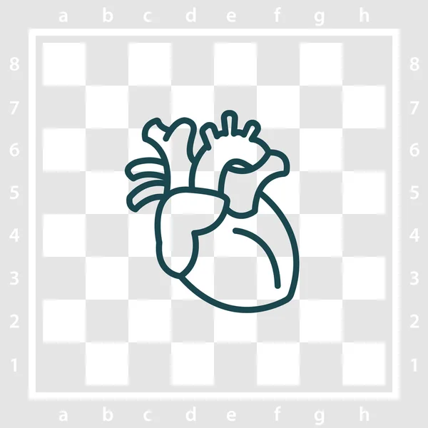 Ikone der menschlichen Herzlinie — Stockvektor