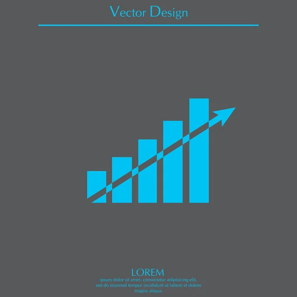 Graph flat icon — Stock Vector