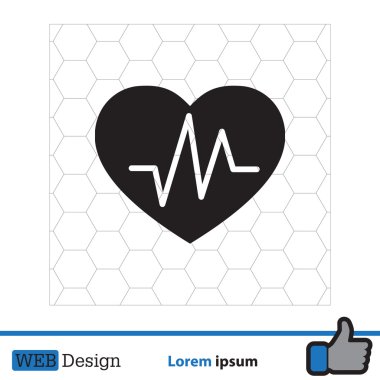 kalp atışı basit simgesi