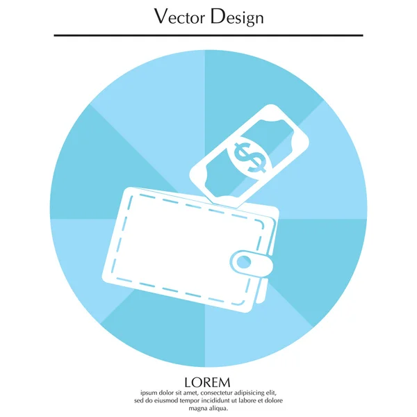 Бумажник с иконкой денег — стоковый вектор