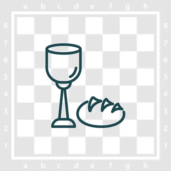 Icono de pan y vino — Vector de stock