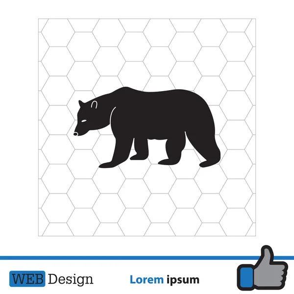 Bear silhouette icon — Stock Vector
