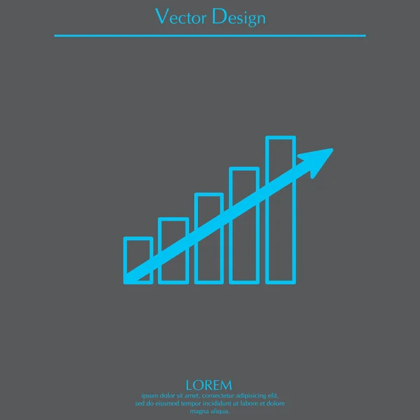 Graph flat icon — Stock Vector