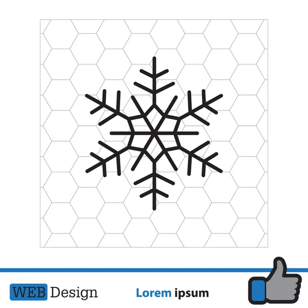 Flocon de neige icône plate — Image vectorielle