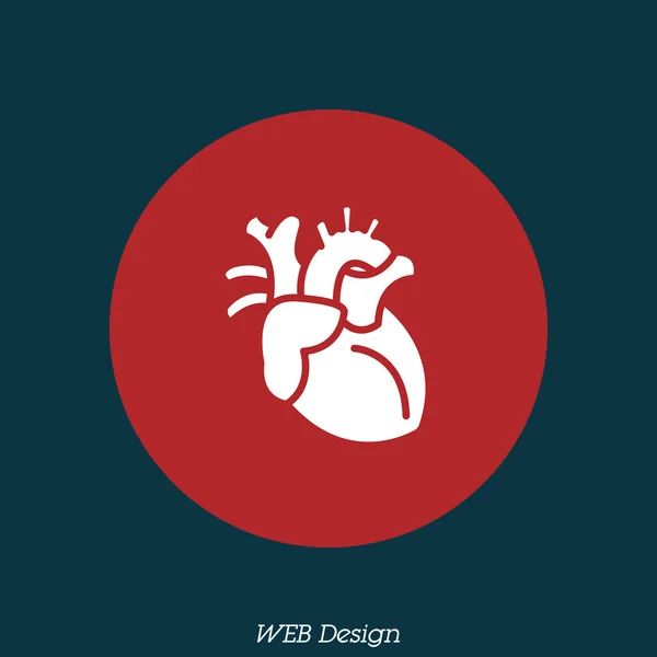 Icono de línea corazón humano — Vector de stock