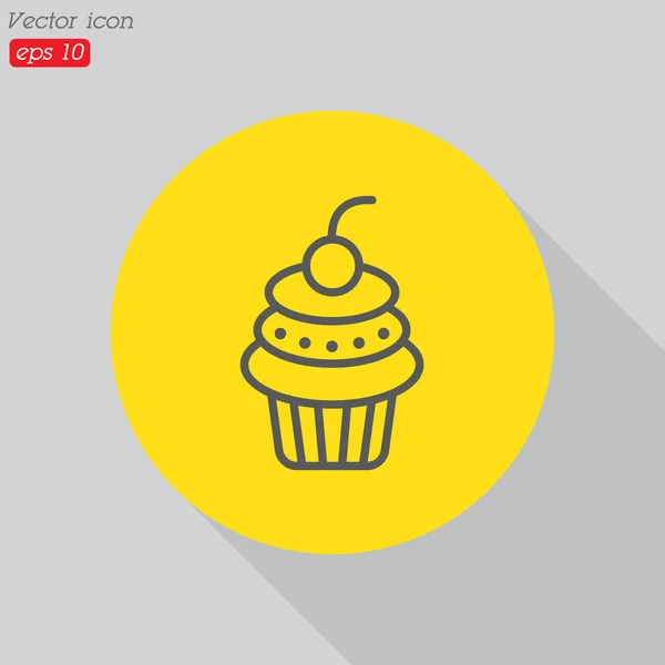A születésnapi torta ikon — Stock Vector