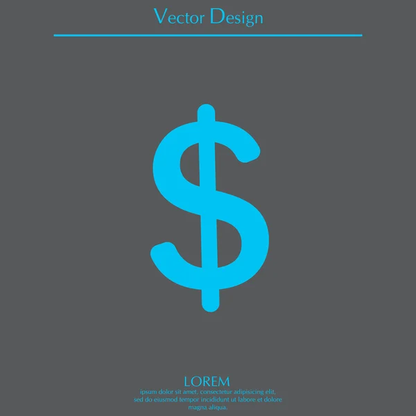 Icono de dólar plano — Vector de stock
