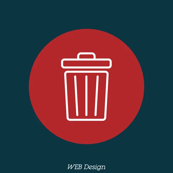 Design of Trash can icon — Stock Vector