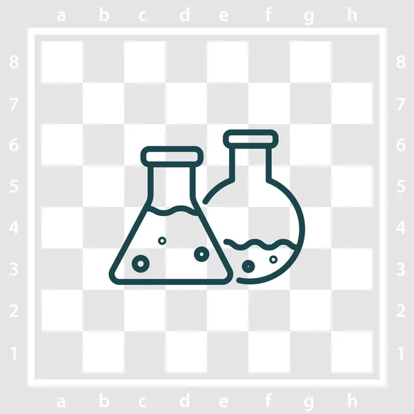 Ícone de frascos de laboratório — Vetor de Stock