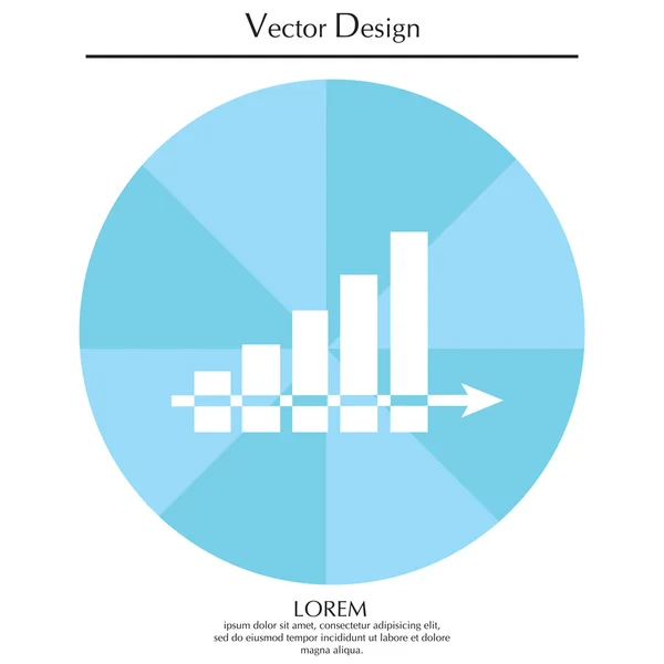 Graph flat icon — Stock Vector