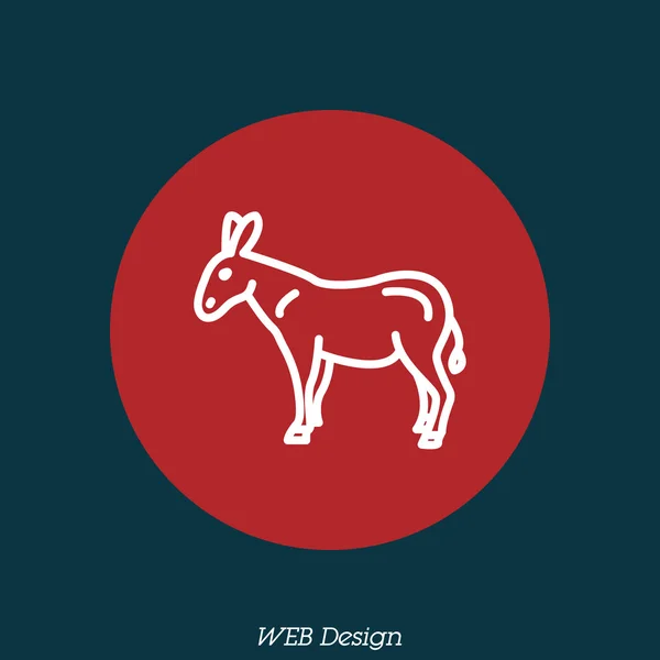 Icono de burro doméstico — Vector de stock