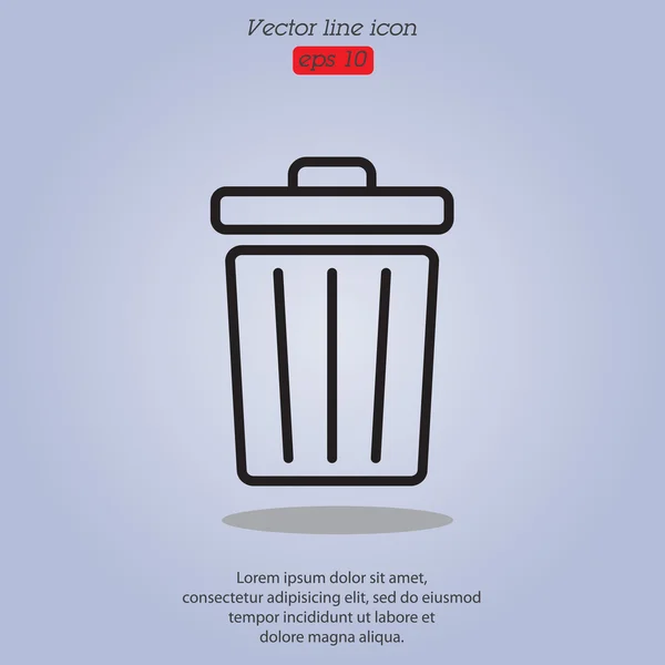 Design of Trash can icon — Stock Vector