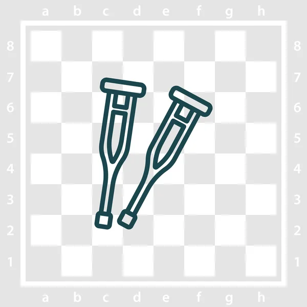 Eenvoudige krukken pictogram — Stockvector