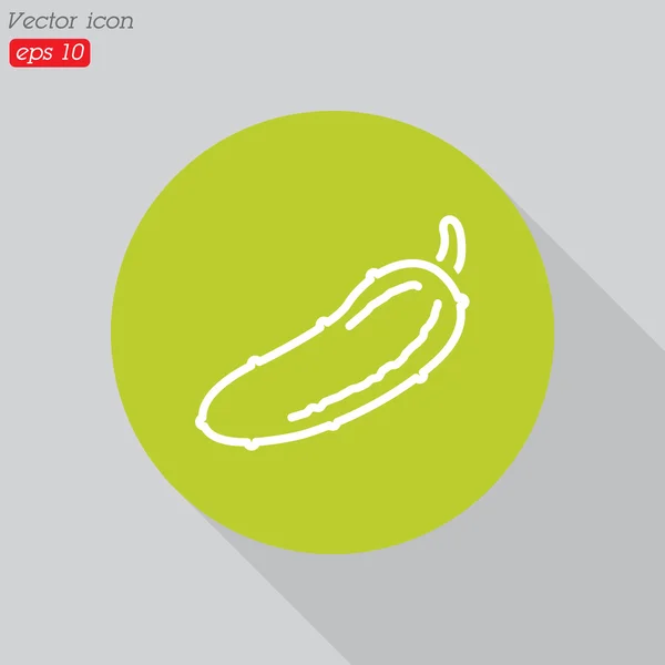 Icône de ligne de concombre — Image vectorielle