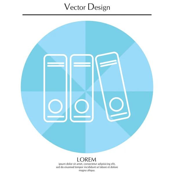 Icône de ligne dossiers — Image vectorielle