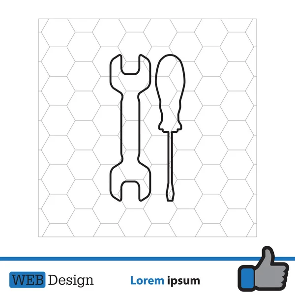 Eenvoudige hulpmiddelen of reparatie pictogram — Stockvector