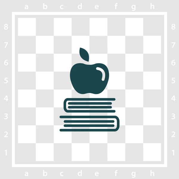 Apple på böcker-ikonen — Stock vektor