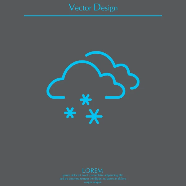 Icône de nuage de neige — Image vectorielle