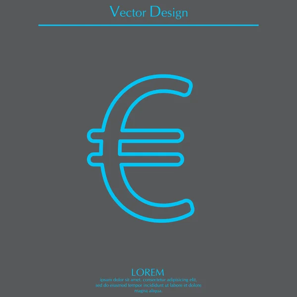 Icono de línea Euro — Vector de stock