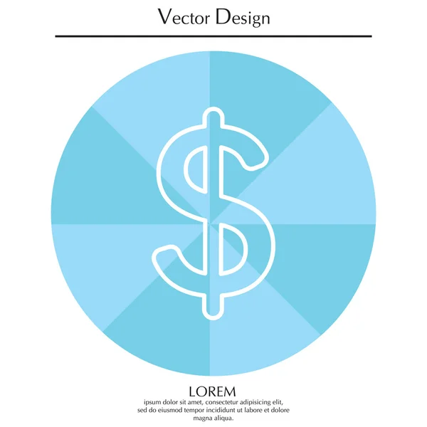 Dólar signo icono — Vector de stock