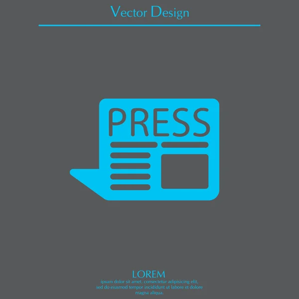 Icono de prensa web — Vector de stock