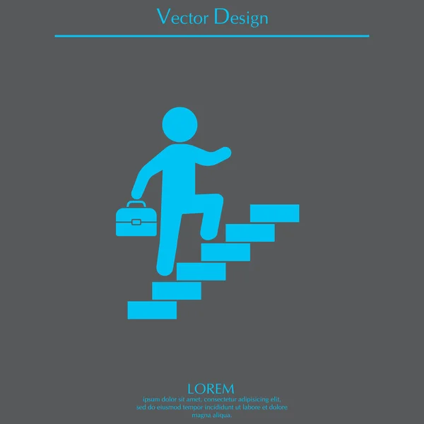 Hombre de negocios sube escaleras — Vector de stock