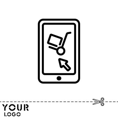 Web satırı simgesi. Tramvay ve smartphone