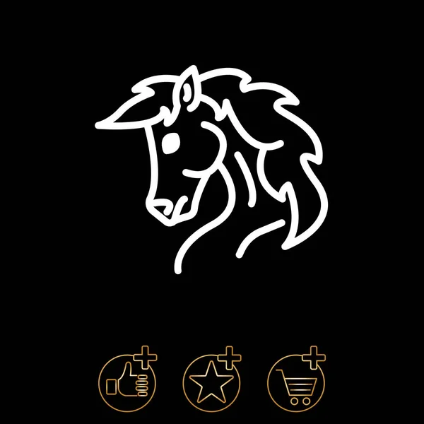 Icono de caballo web — Vector de stock