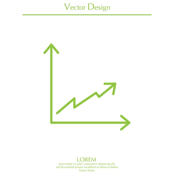 Icono de línea del gráfico — Vector de stock