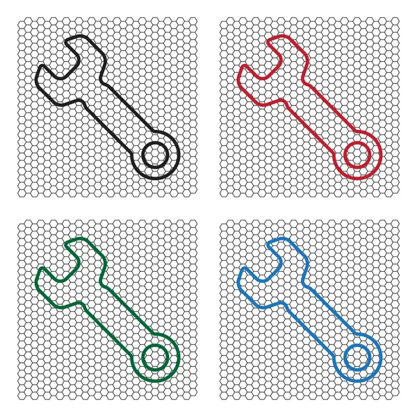 Wrench lijn pictogram — Stockvector