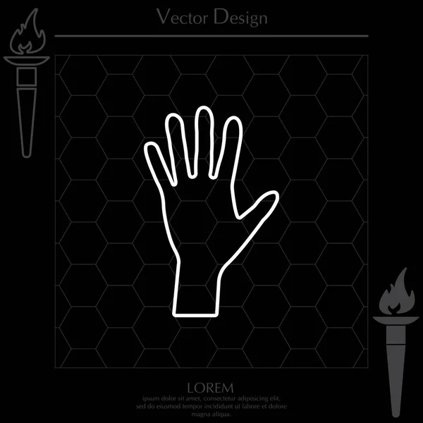 Hand line icon vector — Stock Vector