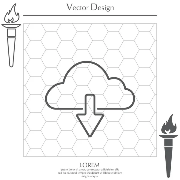 Icône de téléchargement Cloud — Image vectorielle