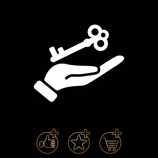 Icono clave en la mano — Vector de stock