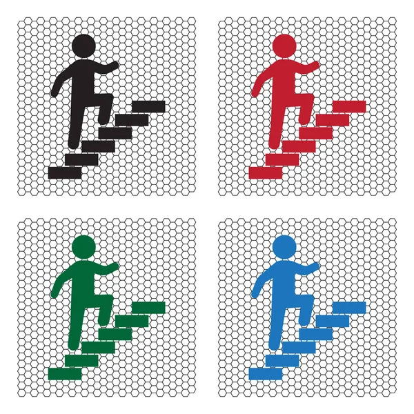 階段のシンボルを歩く — ストックベクタ