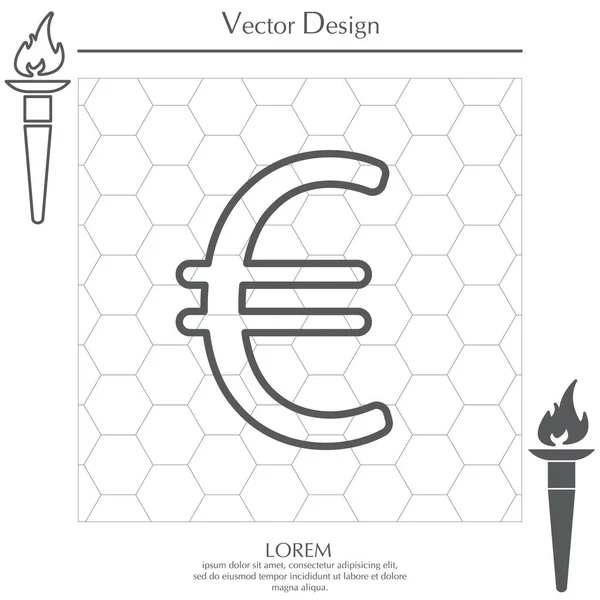 Euro signo icono — Vector de stock