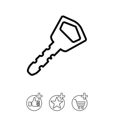 Anahtar düz stil ikonu