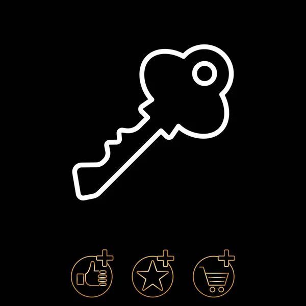 Icono de estilo plano clave — Vector de stock