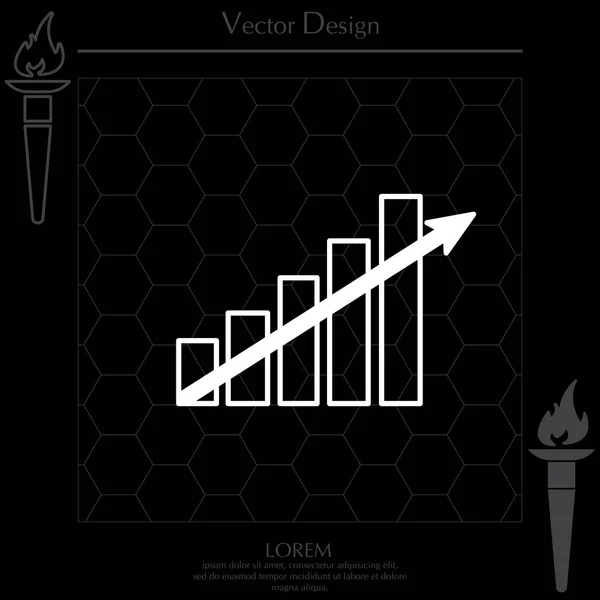 Icono gráfico en crecimiento — Vector de stock