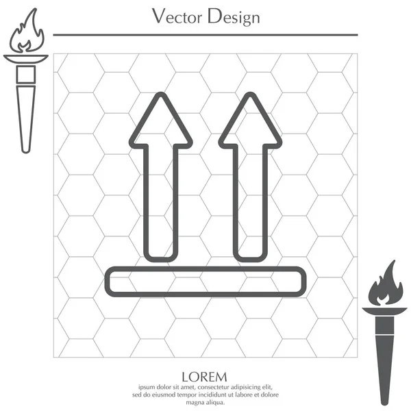 Zeilensymbol des Side-Up-Schildes — Stockvektor