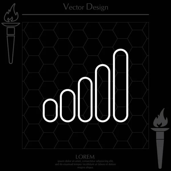 Wachsende Graphenzeilensymbole — Stockvektor