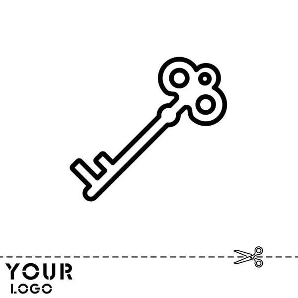 Schlüssel flache Stil-Symbol — Stockvektor
