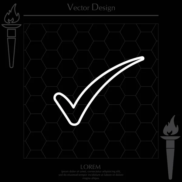Comprobar icono símbolo de marca — Vector de stock