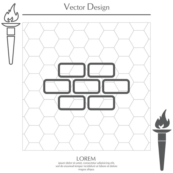 Ziegelsteinzeilen-Symbol — Stockvektor