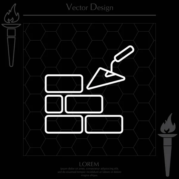 Mauerwerk und Maurerkelle — Stockvektor