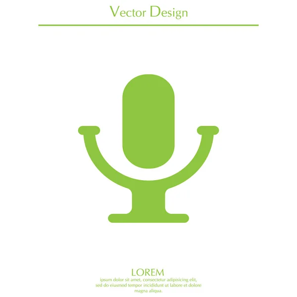 Icône de ligne de microphone — Image vectorielle