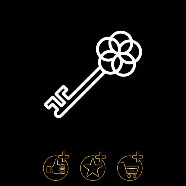 Icono de estilo plano clave — Vector de stock