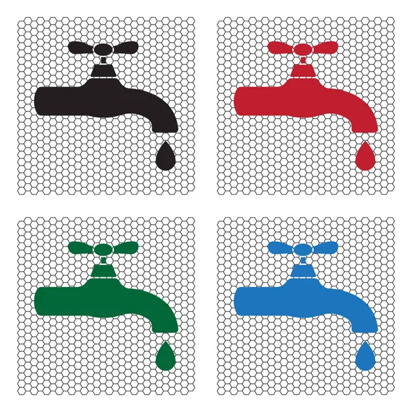 Icône robinets d'eau — Image vectorielle